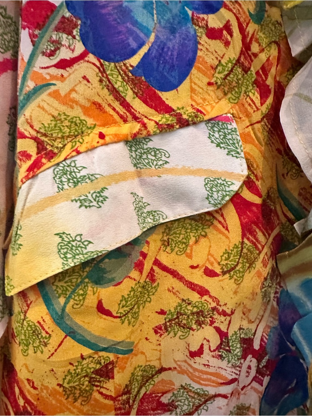 Kantha Bae Tie Dyed Crepe/Silk Ruffled Daisy Blouse Sz 00-22/24 NWOT - Picture 4 of 6